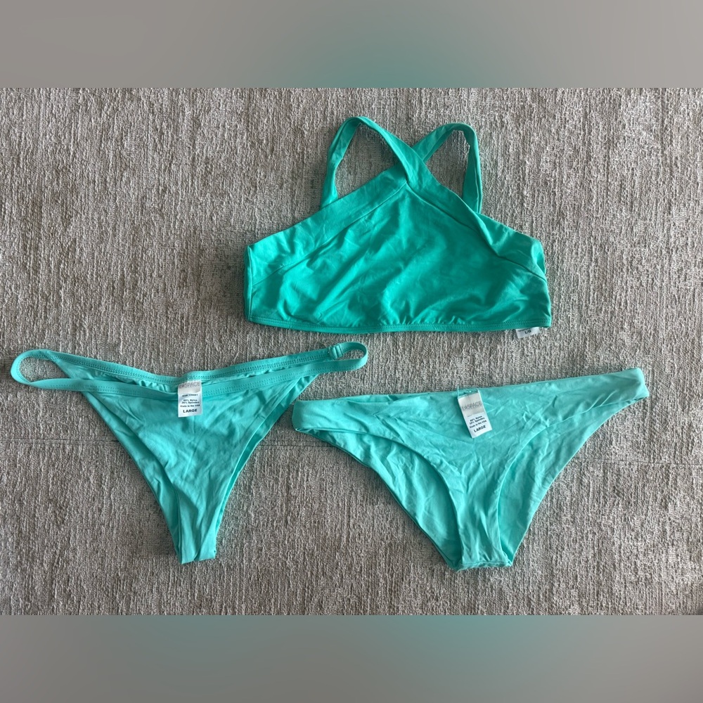 LSpace BRAND NEW Women's Teal Bikini Set of 3